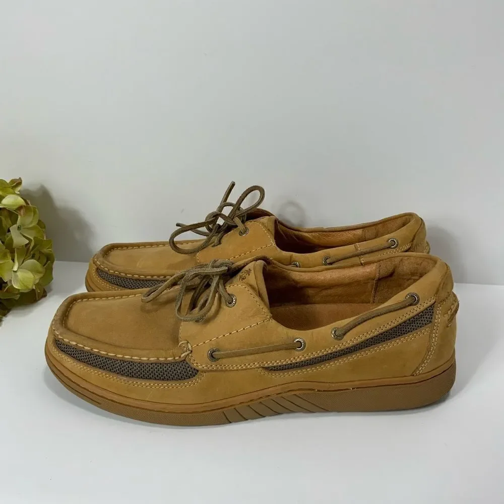 TOMMY BAHAMA tan Leather boat shoes
